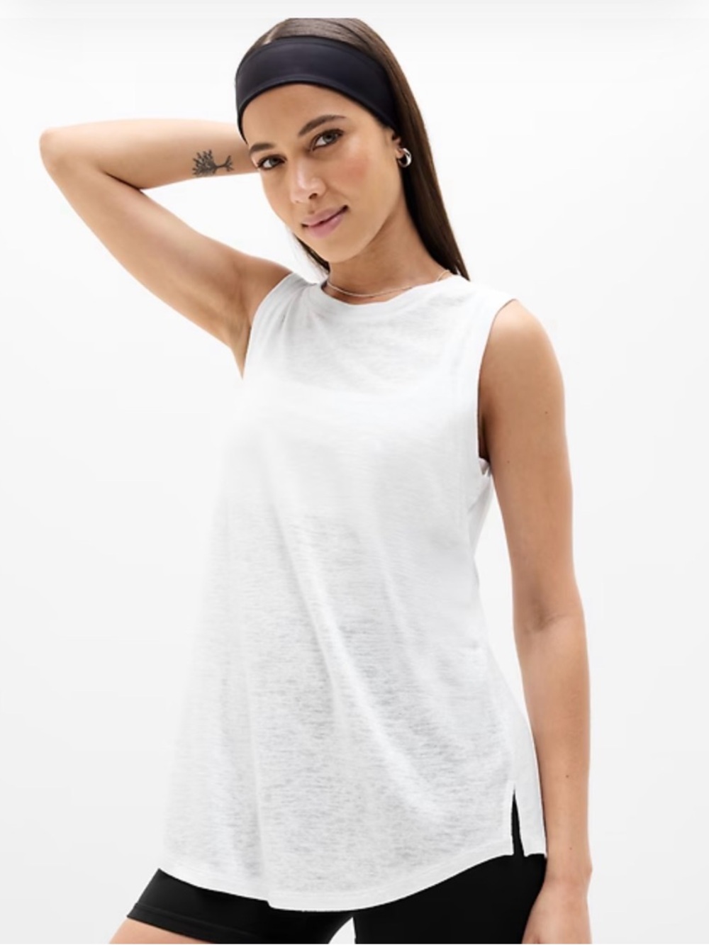 Athleta White Breezy Tank Top | Plus size
